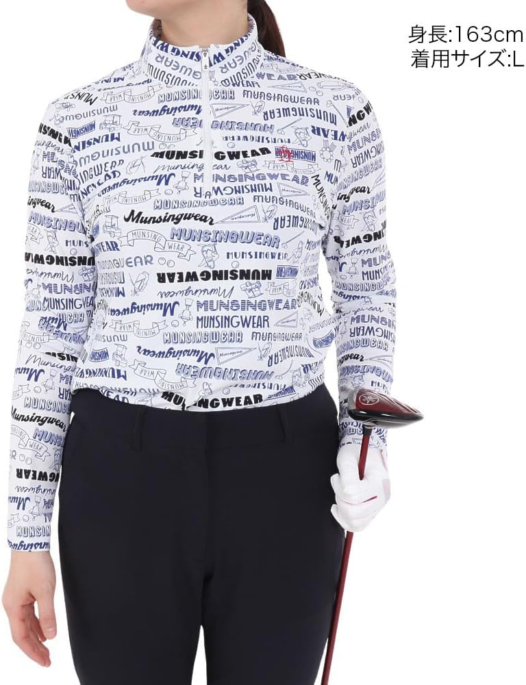 新品未使用【munsingwear】 ハーフジッパー付き長袖シャツ　サイズL Munsingwear ハーフジップシャツ サイズL レディース マンシング